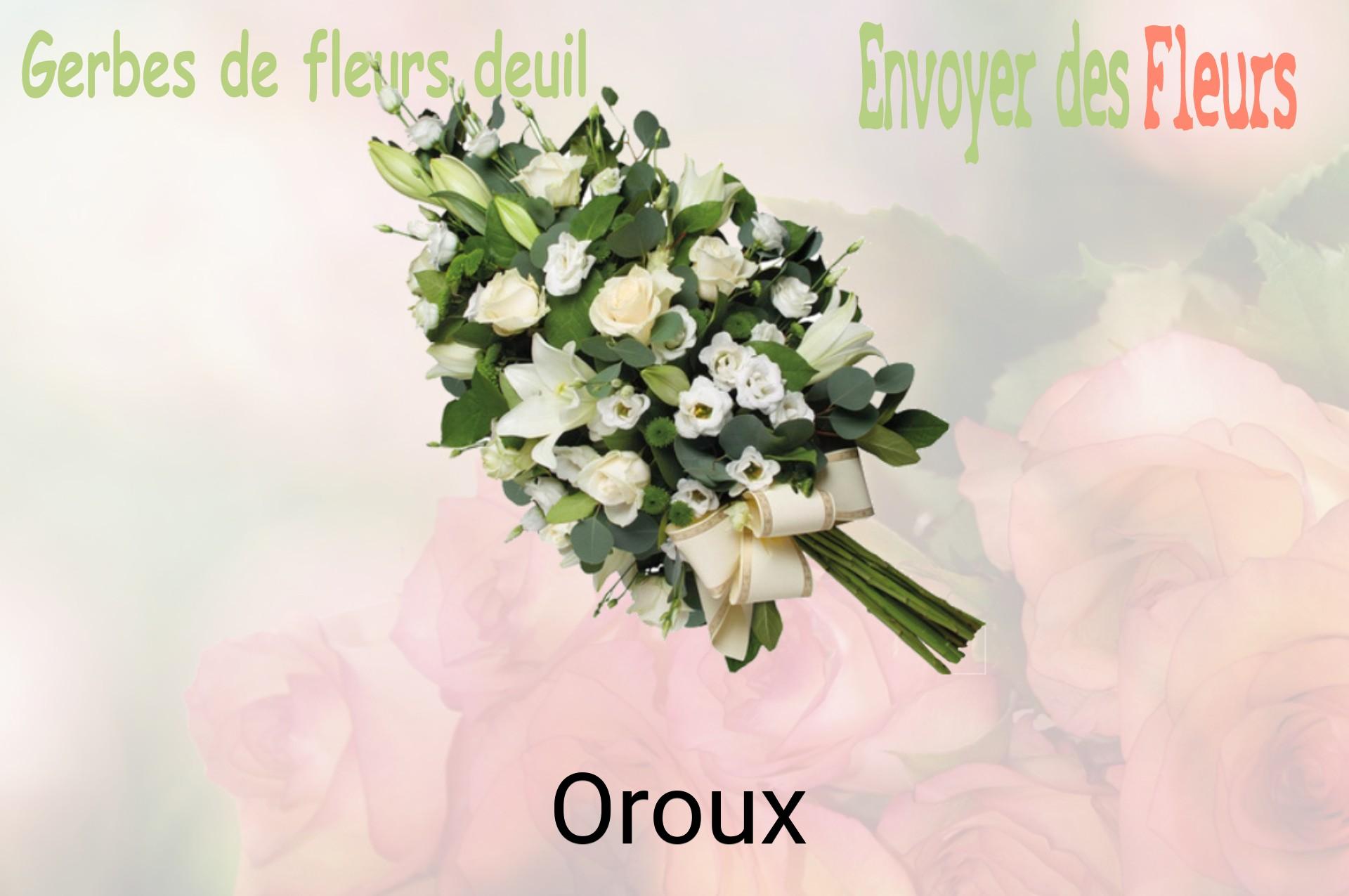 Gerbe de fleurs de deuil livrée à Oroux
